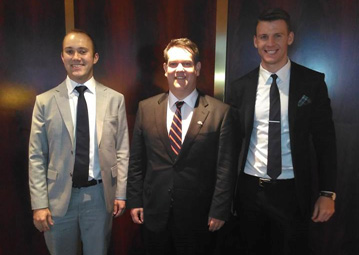 (L to R) Andrew Britz, Manager, Industry and Advocacy, AustCham Beijing,; Hon Matthew Groom, Tasmanian Minister for State Growth; and Braden Rowe