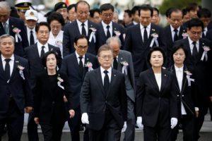 South Korean President Moon Jae-in attends a ceremony marking Korean Memorial Day at the National Cemetery in Seoul