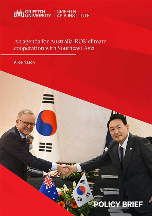 Cover of the policy brief: An agenda for Australia-ROK
climate cooperation with Southeast Asia