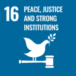 SDG logo for goal 16 peace justice and strong institutions