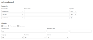 Image of new advanced search interface.